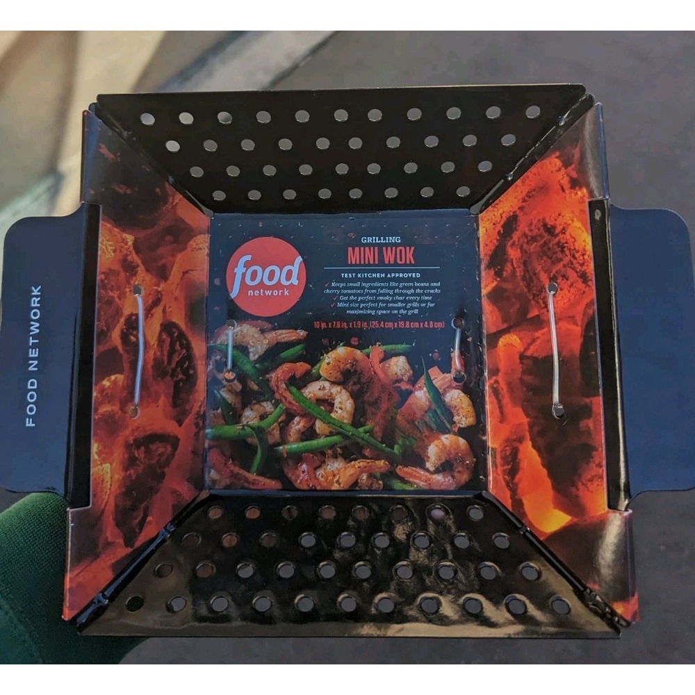 Food Network Mini Wok Grilling Nonstick Porcelain Vegetables‎ Seafood Meat New